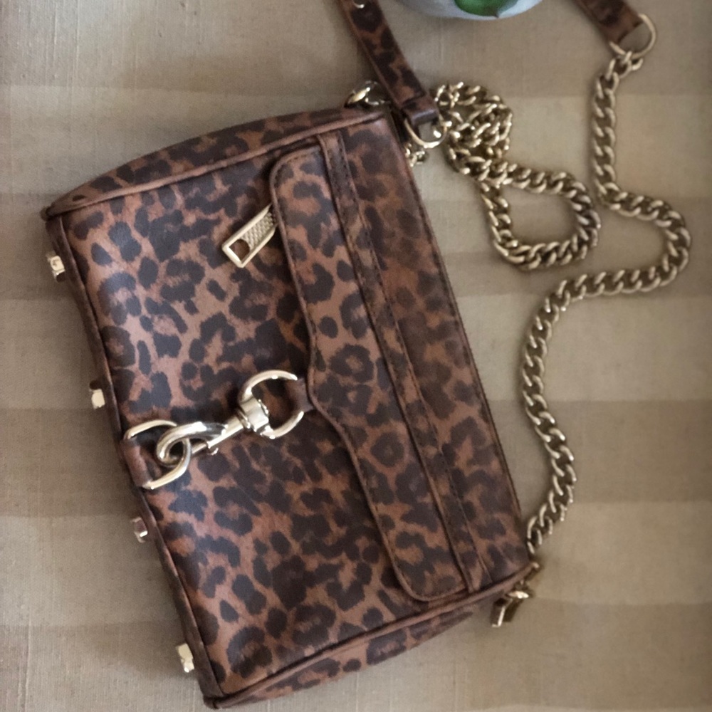 Rebecca Minkoff mini MAC  crossbody leopard print